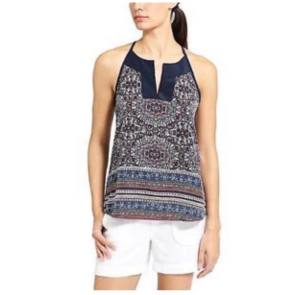 Athleta Dunes Floral/paisley Halter tank size small